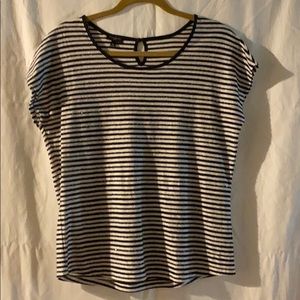 Navy & cream stripe top